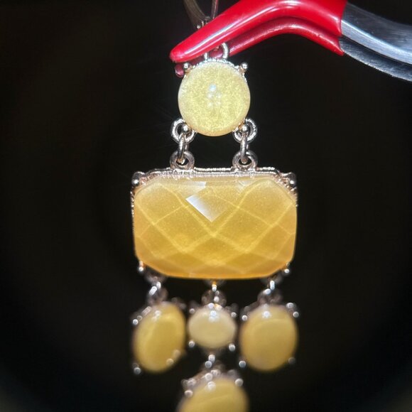Mustard Color Statement Earrings - Picture 2 of 5